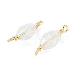 Граненые прозрачные стеклянные овальные соединительные подвески&nbsp;KK-C097-02G