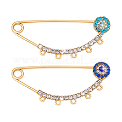 2 шт. 2-х цветная латунная фурнитура для броши&nbsp;KK-PH0013-71