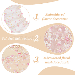 2 ярд полиэстеровой кружевной ленты с вышивкой клубникой и цветами OCOR-WH0100-55