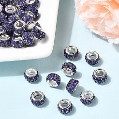 Горный хрусталь из полимерной глины европейские бусины с большим отверстием&nbsp;FPDL-R002-07