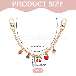 2 шт. сплав огнеупорный кирпич эмаль фрукты подвеска кабель цепочка кошелек декоративные цепи HJEW-ME00012