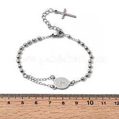 Браслеты из нержавеющей стали 304 с крестом Святого Бенедикта для женщин&nbsp;BJEW-K295-02P