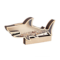 Деревянная витрина в форме акулы&nbsp;DIY-WH0430-991