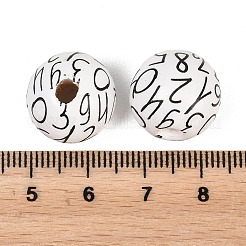 Bedruckte Holzperlen&nbsp;WOOD-T034-01B