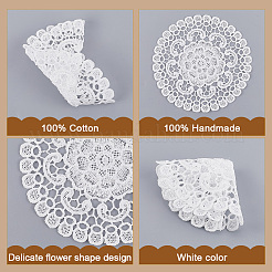 8 шт. 4 стиля подставки под стаканы с цветочной вышивкой из полиэстера AJEW-CN0003-12