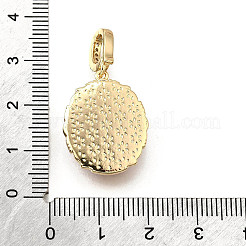 Латунные подвески с микропаве из кубического циркония и эмали KK-R222-13G-03