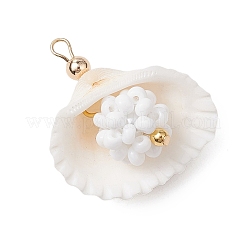 Подвески из ракушек и стеклянных бусин PALLOY-MZ00526-01