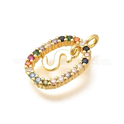 Латунные микро проложить кубического циркония подвески&nbsp;ZIRC-P123-01G-S02