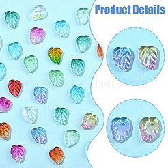 120 шт. 10-цветные подвески из прозрачного стекла с осенней тематикой&nbsp;GLAA-FS0002-62