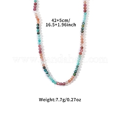 Ожерелья из граненых круглых бусин в стиле бохо для женщин из натуральной африканской бирюзы (яшмы) EF1114