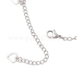 Ожерелья из натурального черного агата (окрашенного и нагретого) и натурального жемчуга и нержавеющей стали 304 с цепочкой-кисточкой в форме сердца NJEW-JN05342