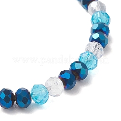 Эластичный браслет из гальванизированных стеклянных бусин для женщин&nbsp;BJEW-JB13170