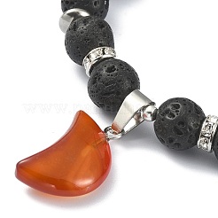 Эластичный браслет из натуральной лавы BJEW-JB09377