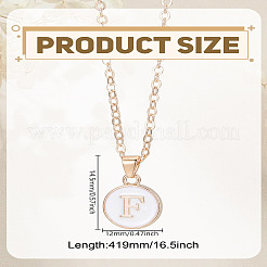 1 шт. ожерелье из цинкового сплава с белой эмалью&nbsp;NJEW-LP0002-88G-F