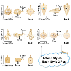 10шт 5 стиля латунные микропаве прозрачные подвески с кубическим цирконием&nbsp;FIND-SC0002-58
