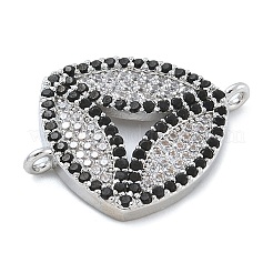 Стойка покрытие латунь микропаве прозрачный и черный кубический цирконий треугольные соединители подвески&nbsp;KK-A234-076P