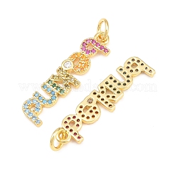 Pendentifs en laiton avec zircon cubique micro pavé&nbsp;X-KK-P353-08G