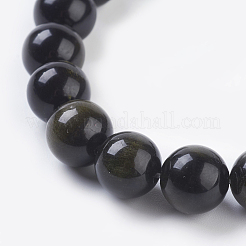 Naturale lucentezza dorata perle di ossidiana fili&nbsp;L-G-C076-8mm-5