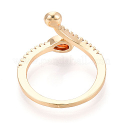 Каплевидная латунная микропаве кубический цирконий чашка колец закрепка KK-T076-08G