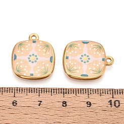 Квадратные подвески из нержавеющей стали 304 с печатным рисунком&nbsp;STAS-T071-25E-G