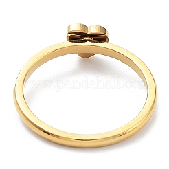 Кольцо в форме сердца из нержавеющей стали 304 с ионным покрытием (IP) и кубическим цирконием RJEW-K224-14G