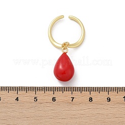 Латунные эмалевые открытые манжеты для женщин RJEW-U057-04G