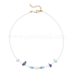 4 шт. Женские ожерелья в 4 стилях из смешанных граненых круглых и граненых драгоценных камней NJEW-JN05602