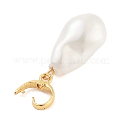 Подвески из латуни и стекла с жемчугом KK-G496-14G