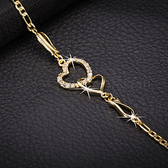 Messing Zirkonia Gliederkette Armbänder&nbsp;BJEW-EE0003-01G
