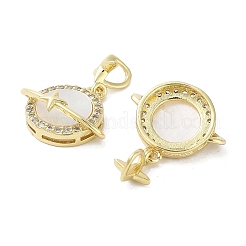 Покрытие стойки планета латунь микро паве подвески из кубического циркония&nbsp;KK-E102-30G