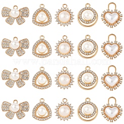 20 шт. 5 стиля подвески из сплава со стразами ALRI-FS0001-06