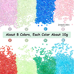 80 г двухцветных прозрачных круглых икорных бусин&nbsp;FIND-SC0010-62