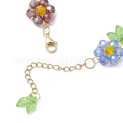 Стеклянные браслеты с цветочными звеньями BJEW-MZ00173