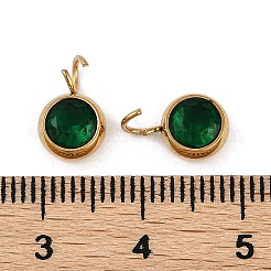 Dijes de circonita cúbica micropavé de acero inoxidable 304 con revestimiento iónico (IP)&nbsp;STAS-Z094-02G-03