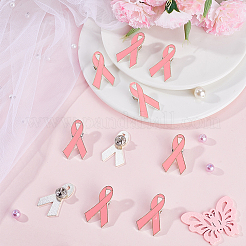 12 шт. октябрь розовая лента с эмалью для осведомленности о раке груди броши JEWB-GF0001-41B