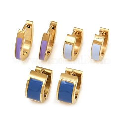 Серьги-кольца из нержавеющей стали 304 с эмалью EJEW-K268-20G-04