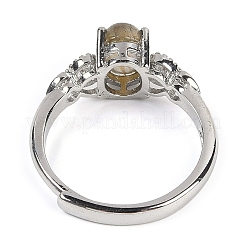 Овальные регулируемые кольца из натурального лабрадорита RJEW-Q819-01P-04