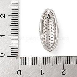 Покрытие стойки латунь микро-паве прозрачный кубический цирконий овальные подвески-соединители&nbsp;KK-A234-016P