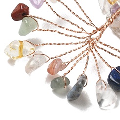 Decorazioni albero della vita in graniglia di pietra mista naturale&nbsp;DJEW-Z007-02Q