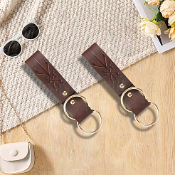 2шт. прямоугольная подвеска из искусственной кожи в стиле средневековья. с кольцом из сплава&nbsp;AJEW-CL0001-84B