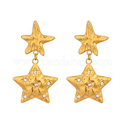 Pendientes colgantes de acero inoxidable 304 con circonitas cúbicas&nbsp;WG7D1EF-01