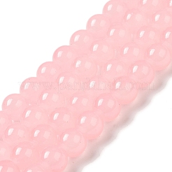 Hilos de cuentas redondas de vidrio imitación jade con pintura para hornear&nbsp;DGLA-Q021-8mm-26