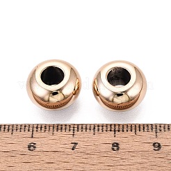 UVメッキ不透明アクリルヨーロピアンビーズ  ロンデル  大穴ビーズ  ゴールド  13.5~14x8~8.5mm  穴：5.5mm&nbsp;OACR-Q200-10A-02