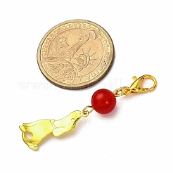 6 шт. латунная подвеска в виде щенка&nbsp;HJEW-JM04364