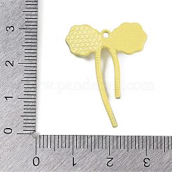 金合金ガラスペンダント  プラスチックパール付き  蝶結び  シャンパンイエロー  29.5x22.5x5mm  穴：1.5mm&nbsp;FIND-U017-17G-01