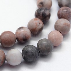 Натуральный розовый зебра яшма бисер прядь&nbsp;G-I199-26-10mm