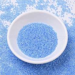 MIYUKIデリカビーズ  シリンダー  日本製シードビーズ  11/0  （db0076)水色の裏地クリスタルab  1.3x1.6mm  穴：0.8mm  約2000PCS /ボトル  10 G /ボトル&nbsp;SEED-JP0008-DB0076
