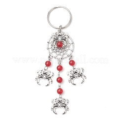5 шт. 5 стиля тибетского стиля сплава натуральные драгоценные камни брелки KEYC-JKC01240