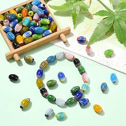 90 Stück 15 Farben handgefertigte Millefiori Bunte Malereiperlen&nbsp;LAMP-CJ0002-31