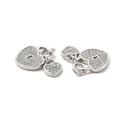 Латунные микропаве прозрачные кубические циркониевые подвески&nbsp;KK-E068-VB175